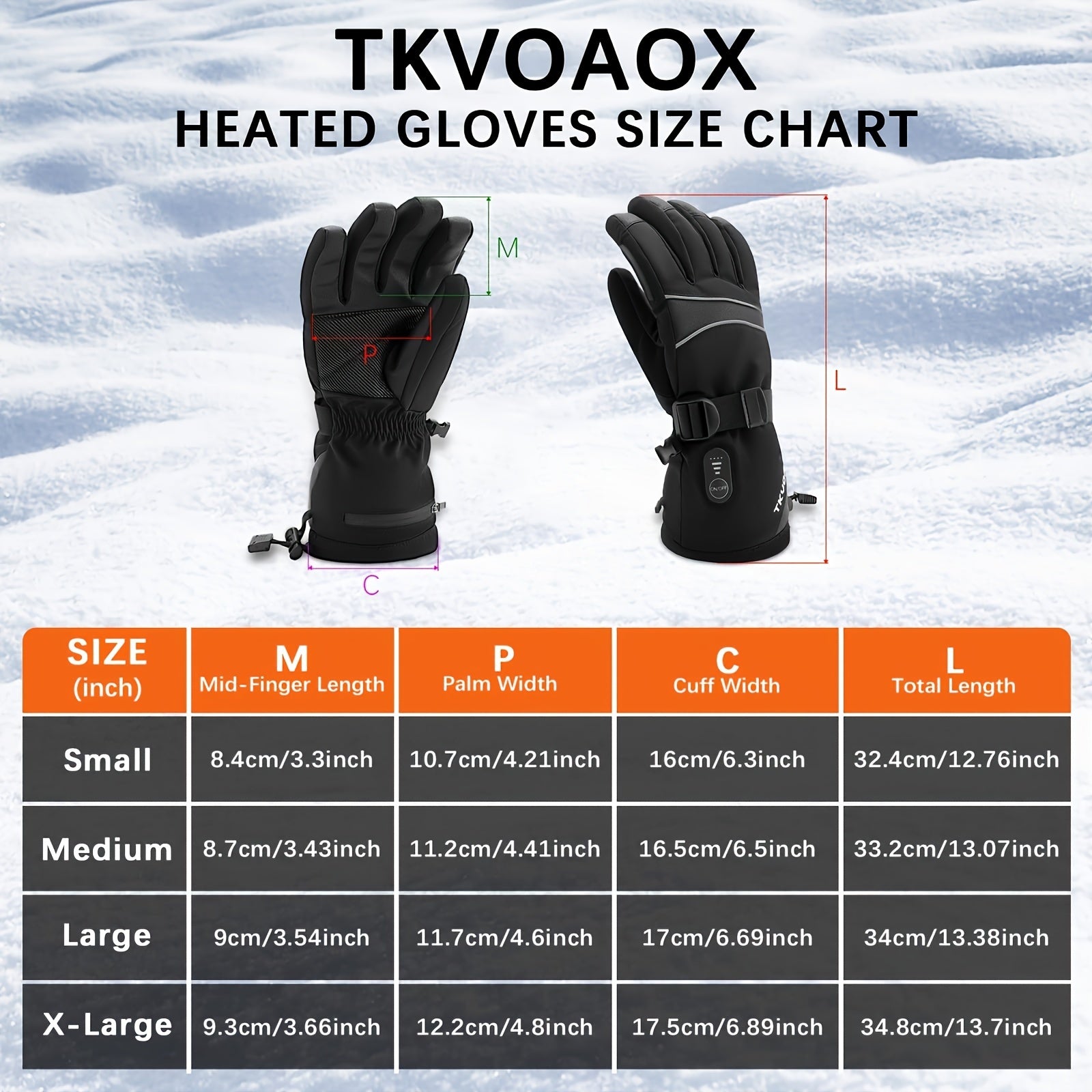 Heated Gloves with 7.4V 5000mAh Power Battery