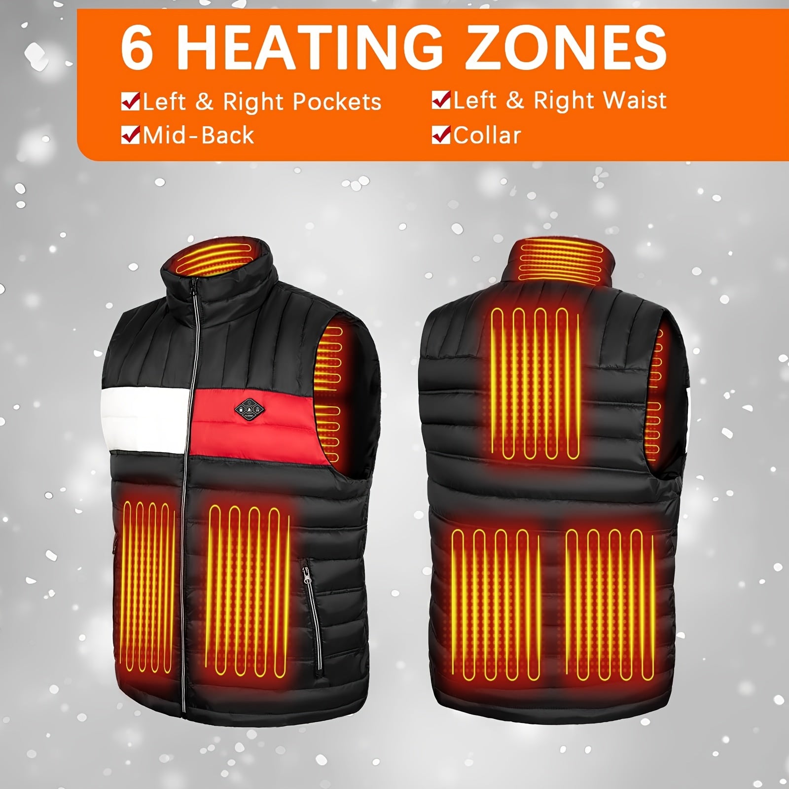 Men's Heated Assorted Colors Design Vest