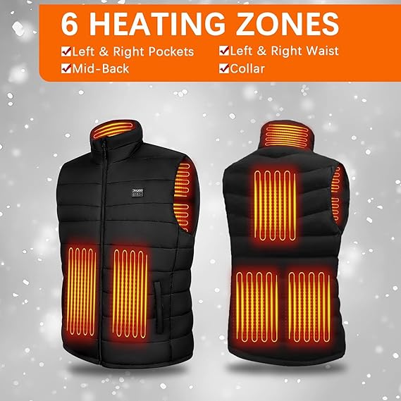 Men's Heated Vest with 16000mAh Power Bank Pack