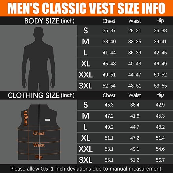 Men's Heated Vest with 16000mAh Power Bank Pack