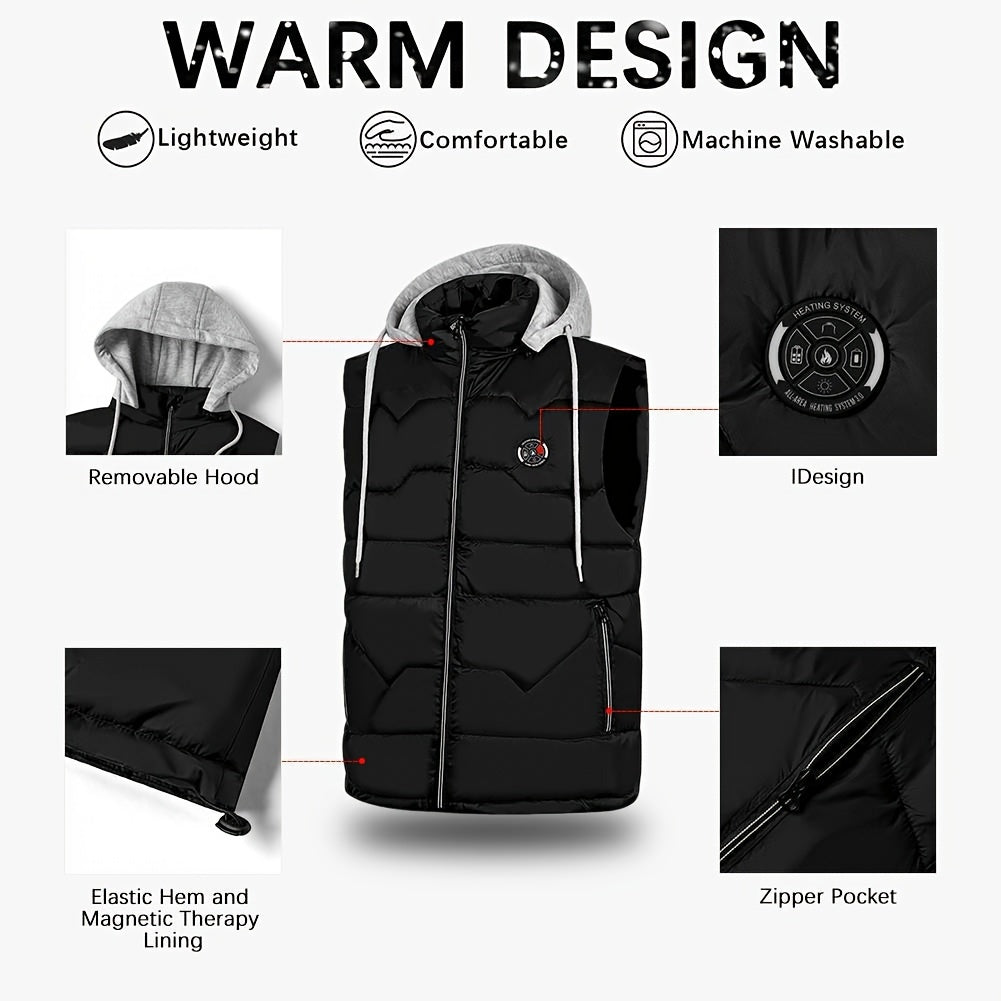 Men's Heated Vest With Gray Hooded