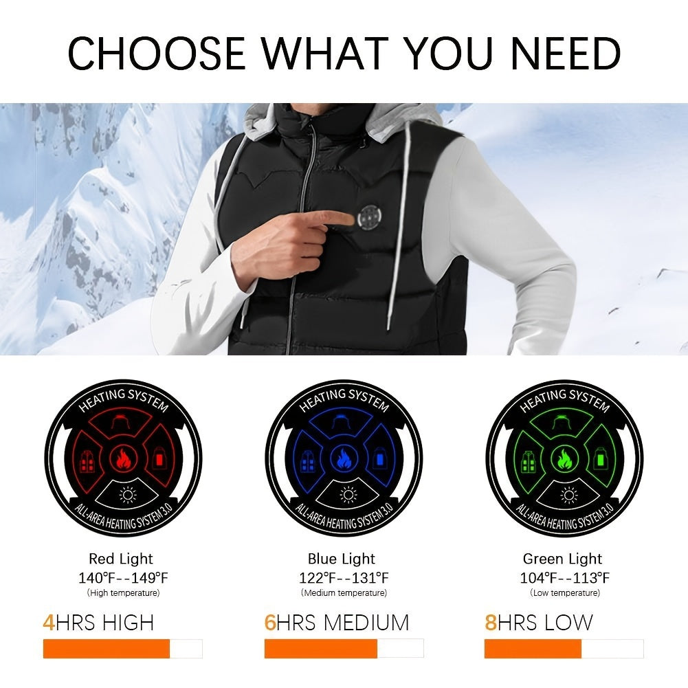 Men's Heated Vest With Gray Hooded