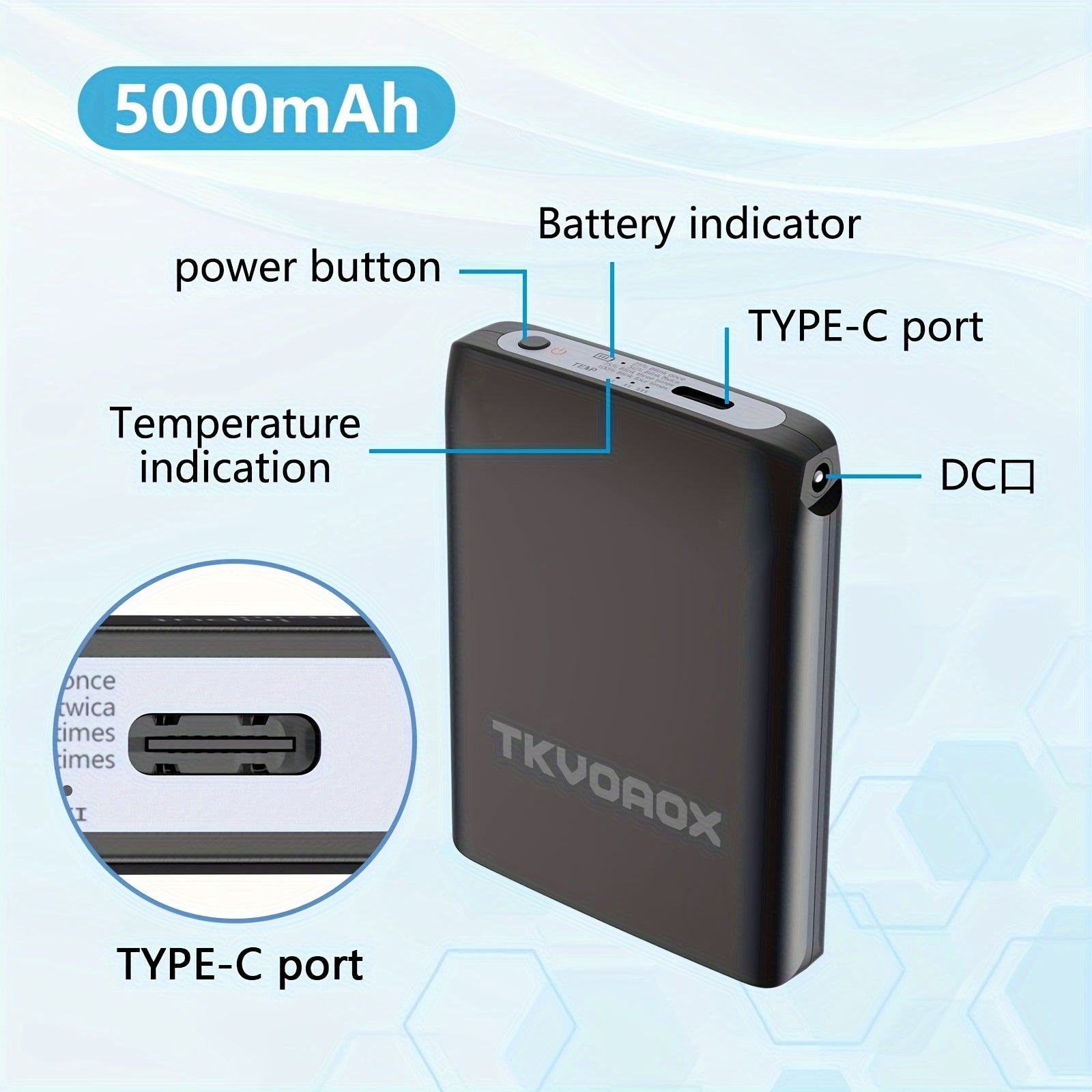 Rechargeable Batteries for Heated Socks Gloves 5V 5000mAh