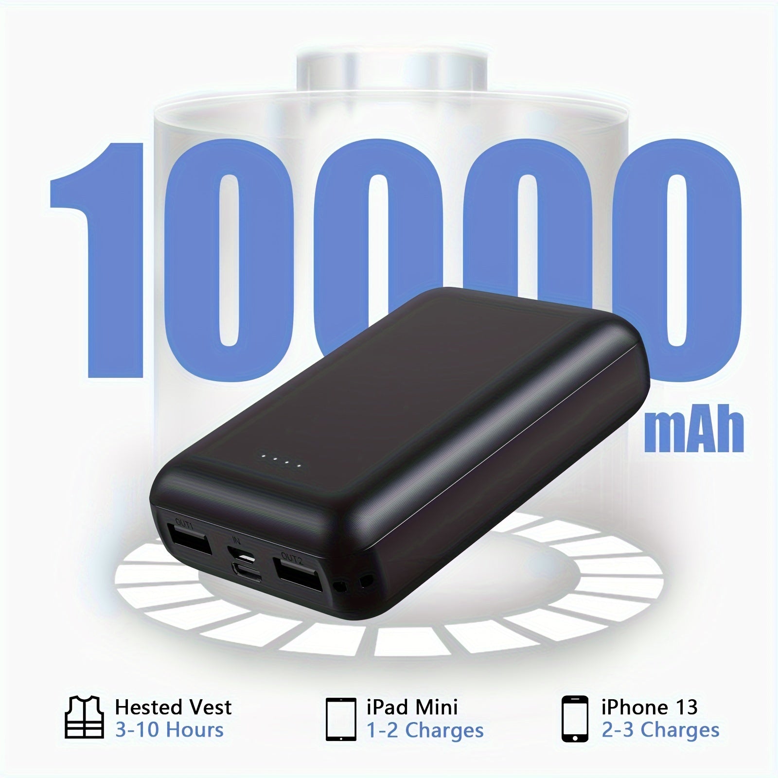 Extra JVUOO 5V 10000mAh Jacket&Vest Battery