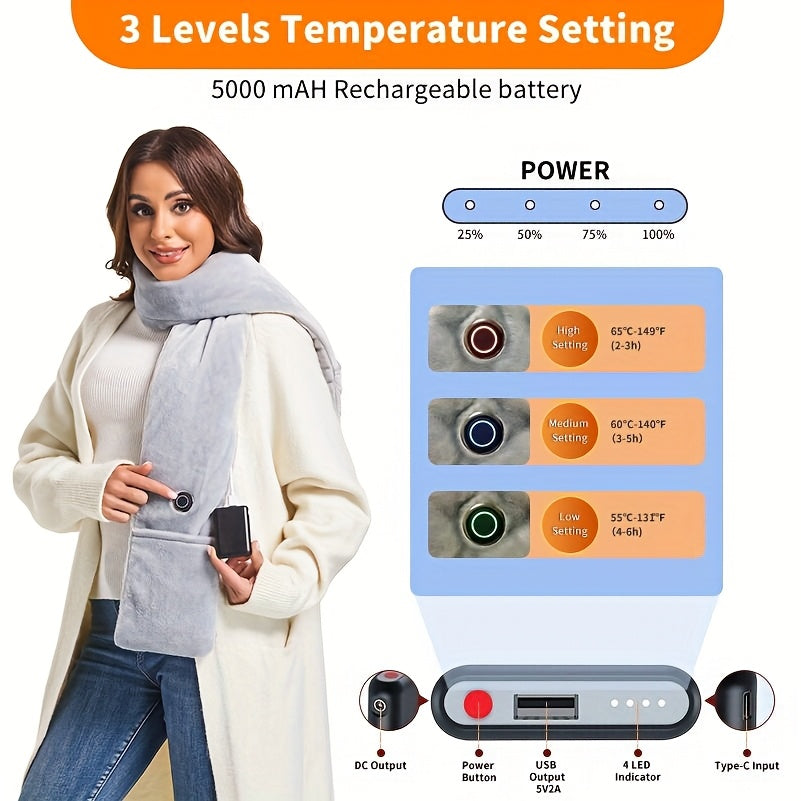 Women's Heated 5V 5000mAh Warm Scarf