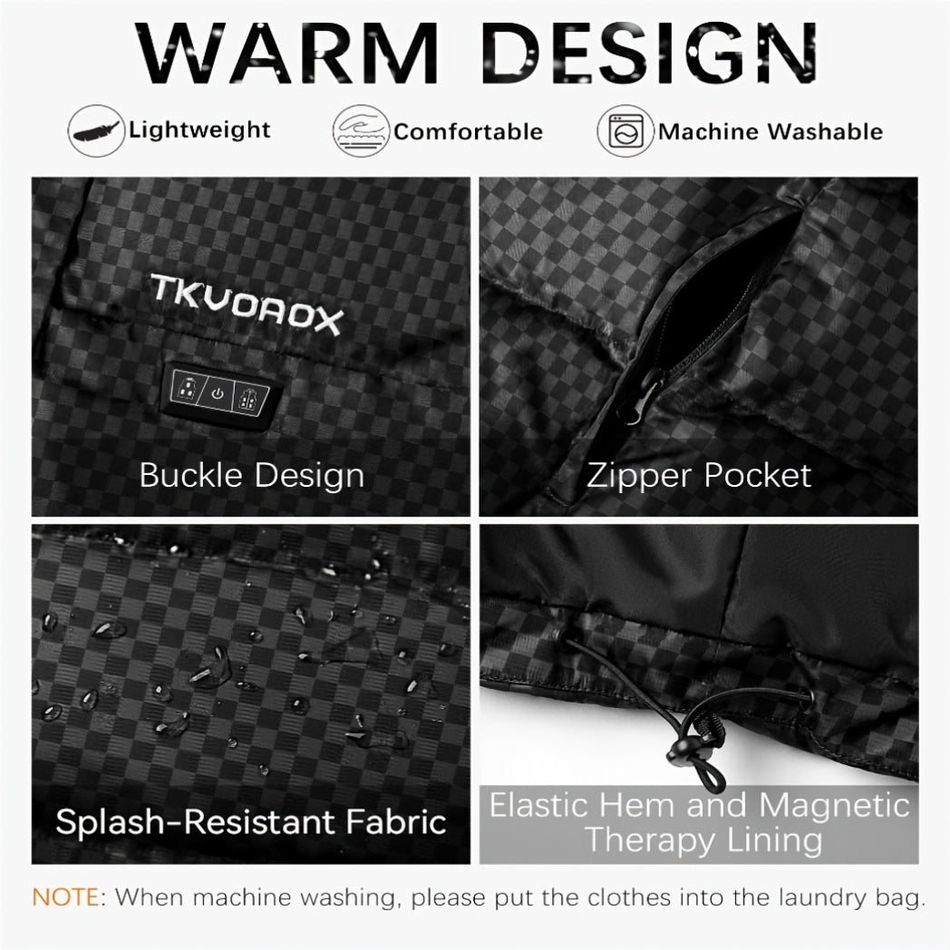 Women's Heated Houndstooth Black Vest